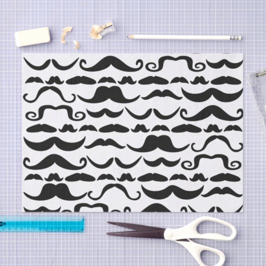 Papier Mousseline Motif Moustache (Artisanat)