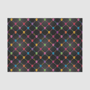 Papier Mousseline Motif multicolore avec des crânes