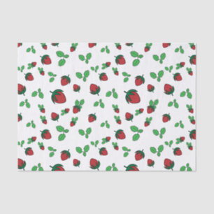 Papier Mousseline Motif mûre fraise 