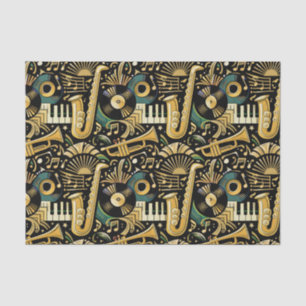Papier Mousseline Motif musical de l'ère du jazz