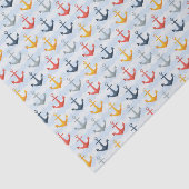 Papier Mousseline Motif nautique avec des Ancres (Détail)