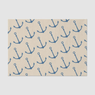 Papier Mousseline Motif nautique d'Ancre de bateau