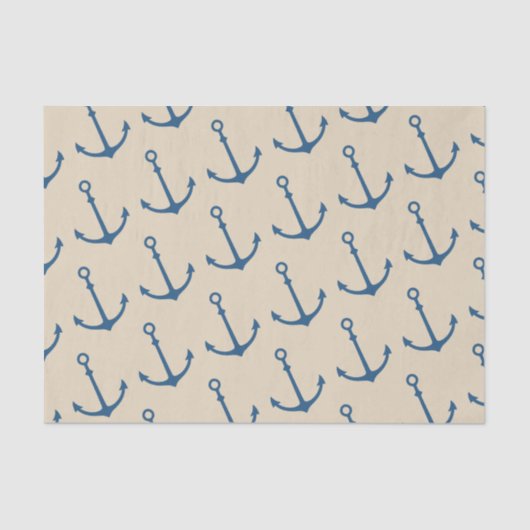 Papier Mousseline Motif nautique d'Ancre de bateau (Recto)