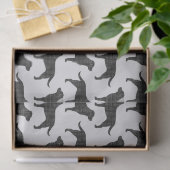 Papier Mousseline Motif noir de silhouettes de labrador retriever (Cadeau)