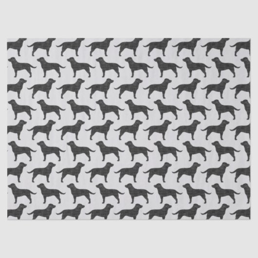 Papier Mousseline Motif noir de silhouettes de labrador retriever (Recto)