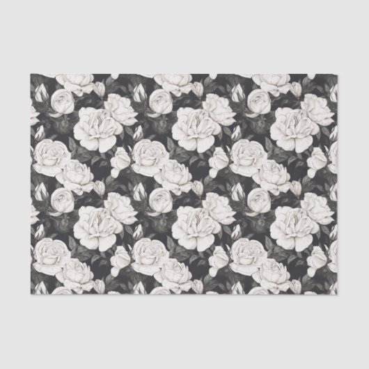 Papier Mousseline Motif noir et blanc (Recto)