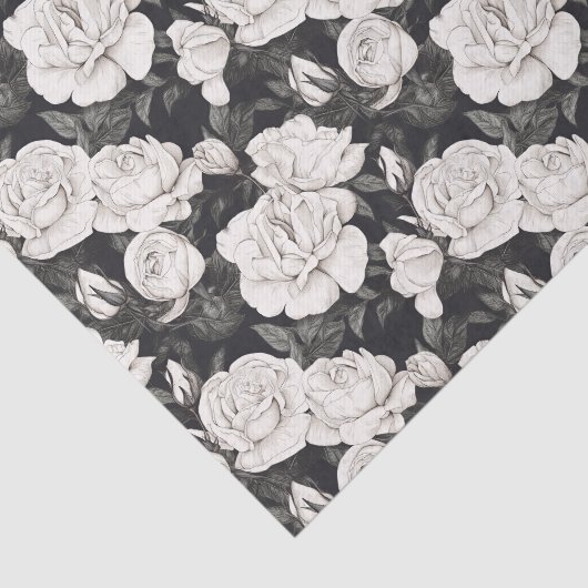 Papier Mousseline Motif noir et blanc (Détail)