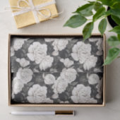 Papier Mousseline Motif noir et blanc (Cadeau)