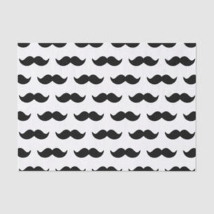 Papier Mousseline Motif noir et blanc 1 de moustache d'amusement