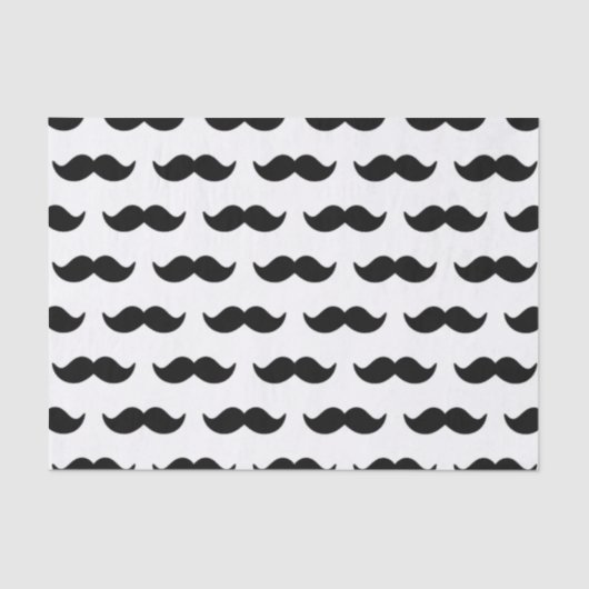 Papier Mousseline Motif noir et blanc 1 de moustache d'amusement (Recto)