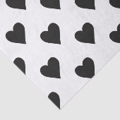 Papier Mousseline Motif noir et blanc de coeur (Détail)