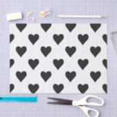 Papier Mousseline Motif noir et blanc de coeur (Artisanat)