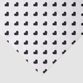 Papier Mousseline Motif noir et blanc de coeur (Détail)