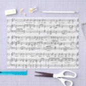 Papier Mousseline Motif noir et blanc de musique de feuille (Artisanat)