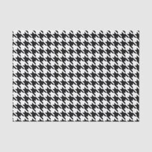 Papier Mousseline Motif noir et blanc Houndstooth