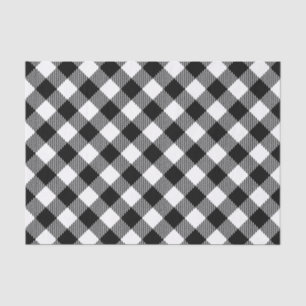 Papier Mousseline Motif noir et blanc moderne de guingan de contrôle