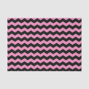 Papier Mousseline Motif noir et rose moderne Chevron Zigzag