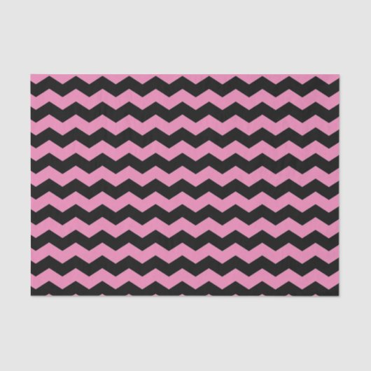 Papier Mousseline Motif noir et rose moderne Chevron Zigzag (Recto)