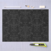 Papier Mousseline Motif noir foncé Fanchy Chic Damask (Artisanat)
