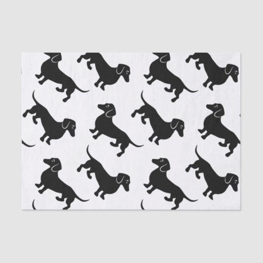 Papier Mousseline Motif noir mignon de teckel (Recto)