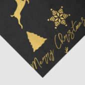 Papier Mousseline Motif Noir & Or Noël (Détail)