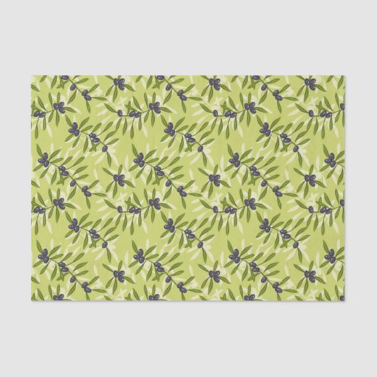 Papier Mousseline Motif olive (Recto)