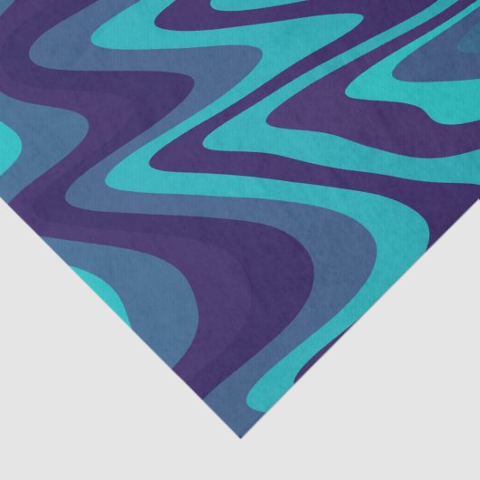 Papier Mousseline Motif ondulé bleu turquoise Abstrait (Détail)