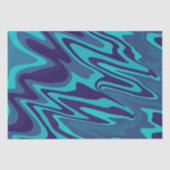 Papier Mousseline Motif ondulé bleu turquoise Abstrait (Recto)