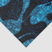 Papier Mousseline Motif ondulé parties scintillant bleue et noire (Détail)
