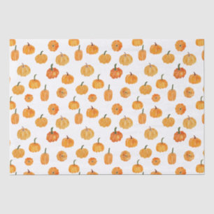 Papier Mousseline Motif orange Citrouille aquarelle