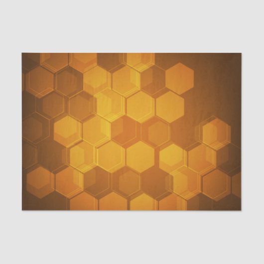Papier Mousseline Motif orange d'hexagone de nid d'abeilles (Recto)