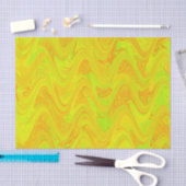 Papier Mousseline Motif orange jaune marbré (Artisanat)