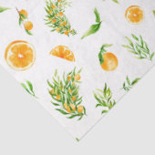 Papier Mousseline Motif oranges et feuillage (Détail)