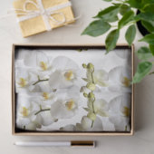 Papier Mousseline Motif Orchidées Blanches (Cadeau)