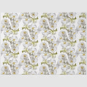 Papier Mousseline Motif Orchidées Blanches (Recto)