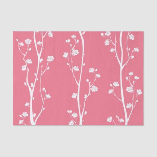 Papier Mousseline Motif oriental de fleur de prune (Recto)