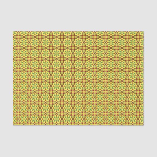 Papier Mousseline Motif oriental rouge jaune ottoman turc Tulip (Recto)