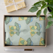 Papier Mousseline Motif OVNI vert (Cadeau)
