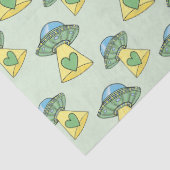 Papier Mousseline Motif OVNI vert (Détail)