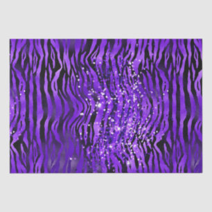 Papier Mousseline Motif Paillettes Pailletées Rayures de Zèbre Glam
