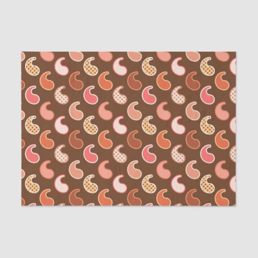 Papier Mousseline Motif Paisley moderne, Tons de la Terre, Brown de  (Recto)