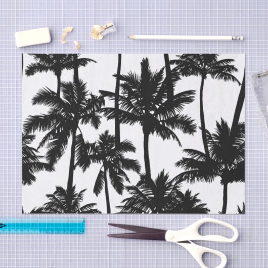 Papier Mousseline Motif Palm Tree (Artisanat)