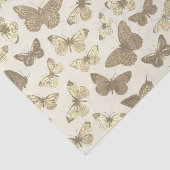 Papier Mousseline Motif Papillon Beige Féminin Mignon (Détail)