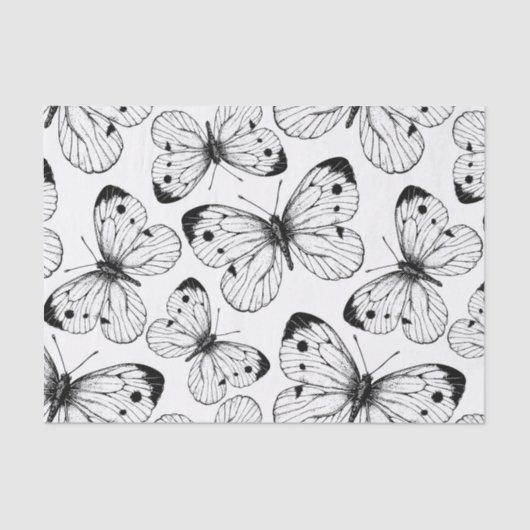 Papier Mousseline Motif papillon de choux (Recto)