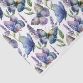 Papier Mousseline motif papillon violet et bleu (Détail)