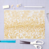 Papier Mousseline Motif Parties scintillant Or Et Blanc (Artisanat)