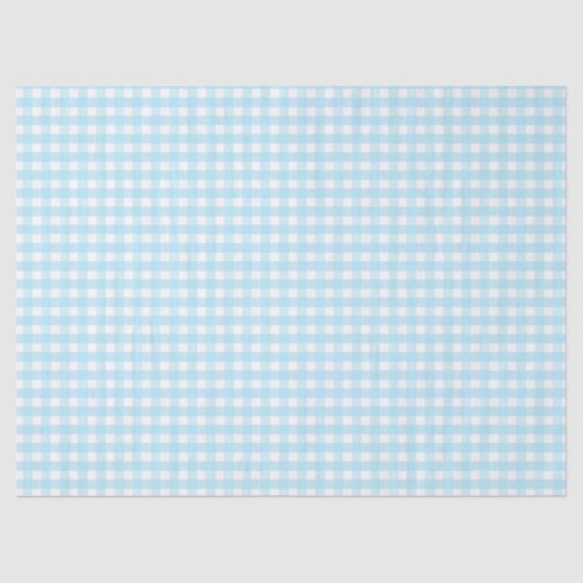 Papier Mousseline Motif Pastel Blue En vichy (Recto)