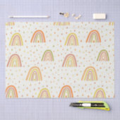 Papier Mousseline Motif Pastel Orange and Yellow Boho Rainbows (Artisanat)