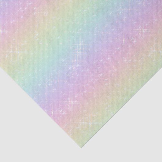 Papier Mousseline Motif Pastel Rainbow Sparkles (Détail)