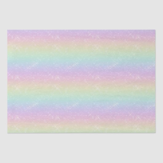 Papier Mousseline Motif Pastel Rainbow Sparkles (Recto)